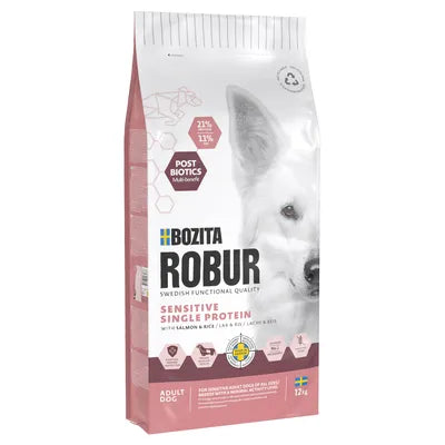 Bozita Robur Sensitive Single Protein lax & ris 12 kg