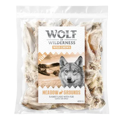 Wolf of Wilderness kaninöron med päls  800 g (ca 40 st)